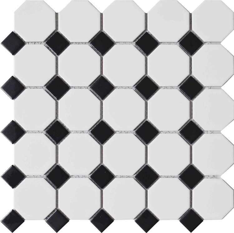 Black And White Basket Weave Porcelain Mosaic from China manufacturer ...