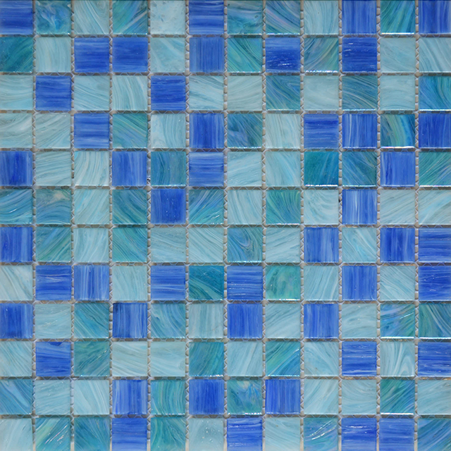 Blue 23x23mm Goldenline Glass Mosaic for Swimming Pool