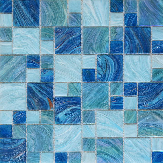 Blue Glass Mosaic Tile For Swimming Pool