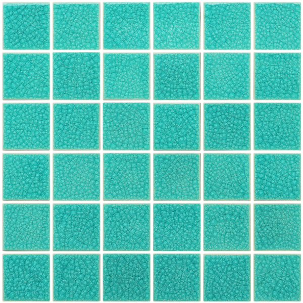 Turquoise Swimming Pool Tiles Ice Crack Design
