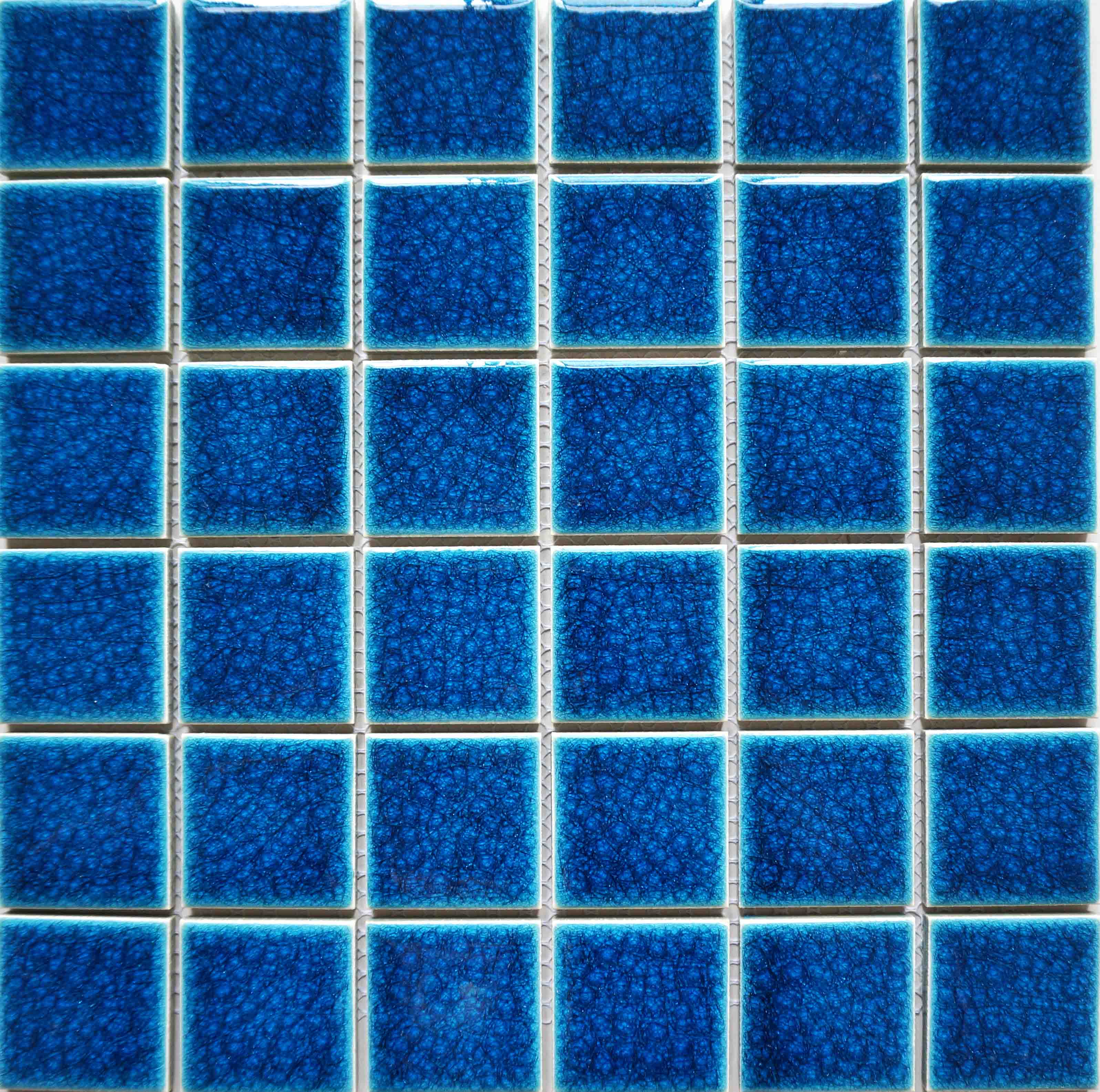 Blue Crackle Glazed Ceramic Mosaic Tile