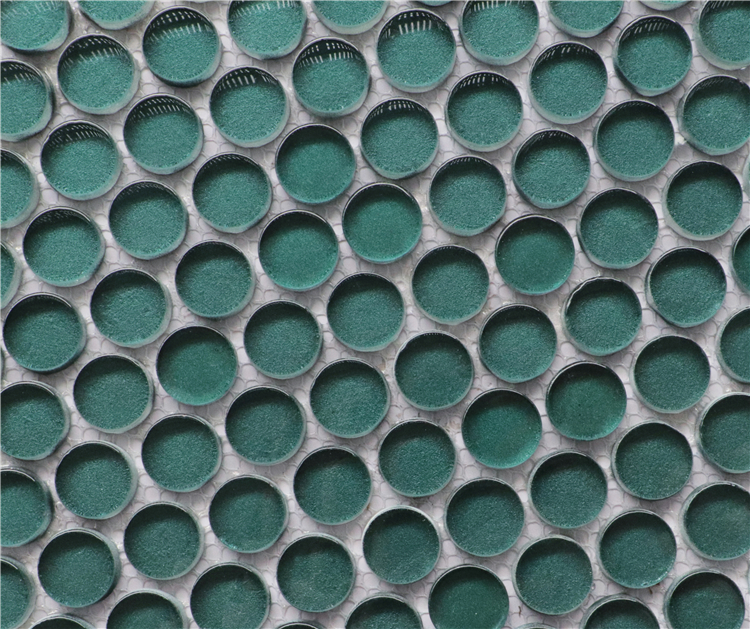Ralart Green Round Cold Spray Glass Tile