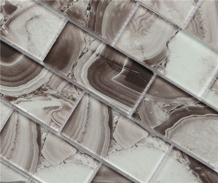 Inkjet Printing Brown 2x4" Glass Mosaic