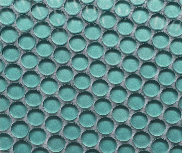 Ralart Green Round Cold Spray Glass Tile
