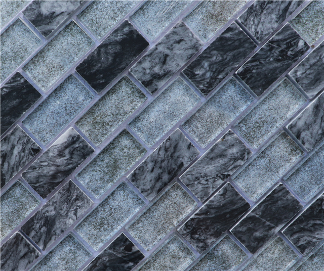23x48mm Glass Mixed Stone Backsplash Tile