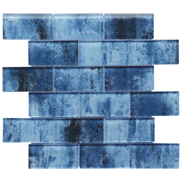 Sqaure 1x1 Inkjet Printing Blue Glass Tile