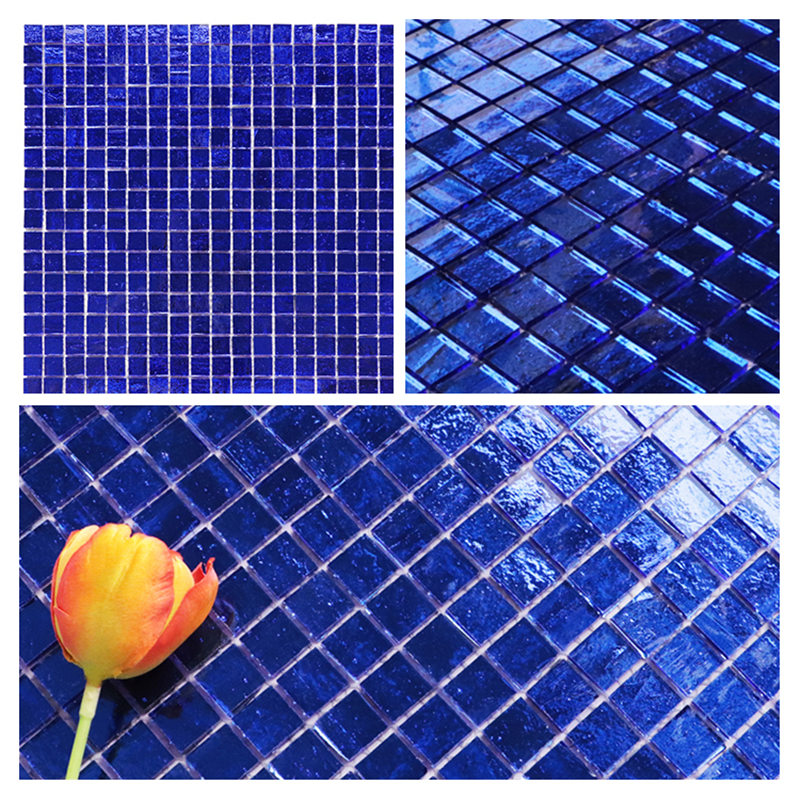 Violet Blue Stained Glass Mosaic Tile Pattern